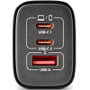 NGS Cargador de Pared GaN ERA 65W con 2 USB-C y 1 USB-A Negro